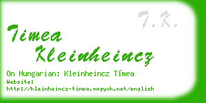 timea kleinheincz business card