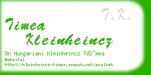 timea kleinheincz business card